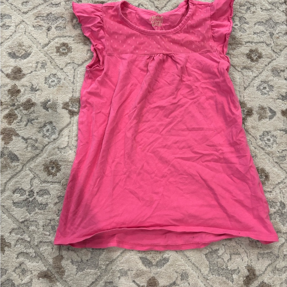 Pink Kids Ruffle Sleeve Top